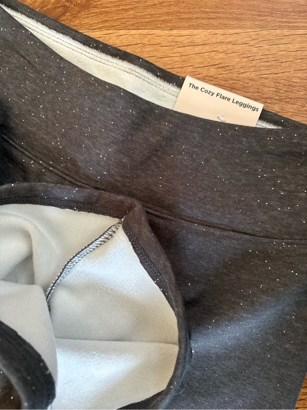 Cozy Flare Leggings - Dark Gray Sparkle